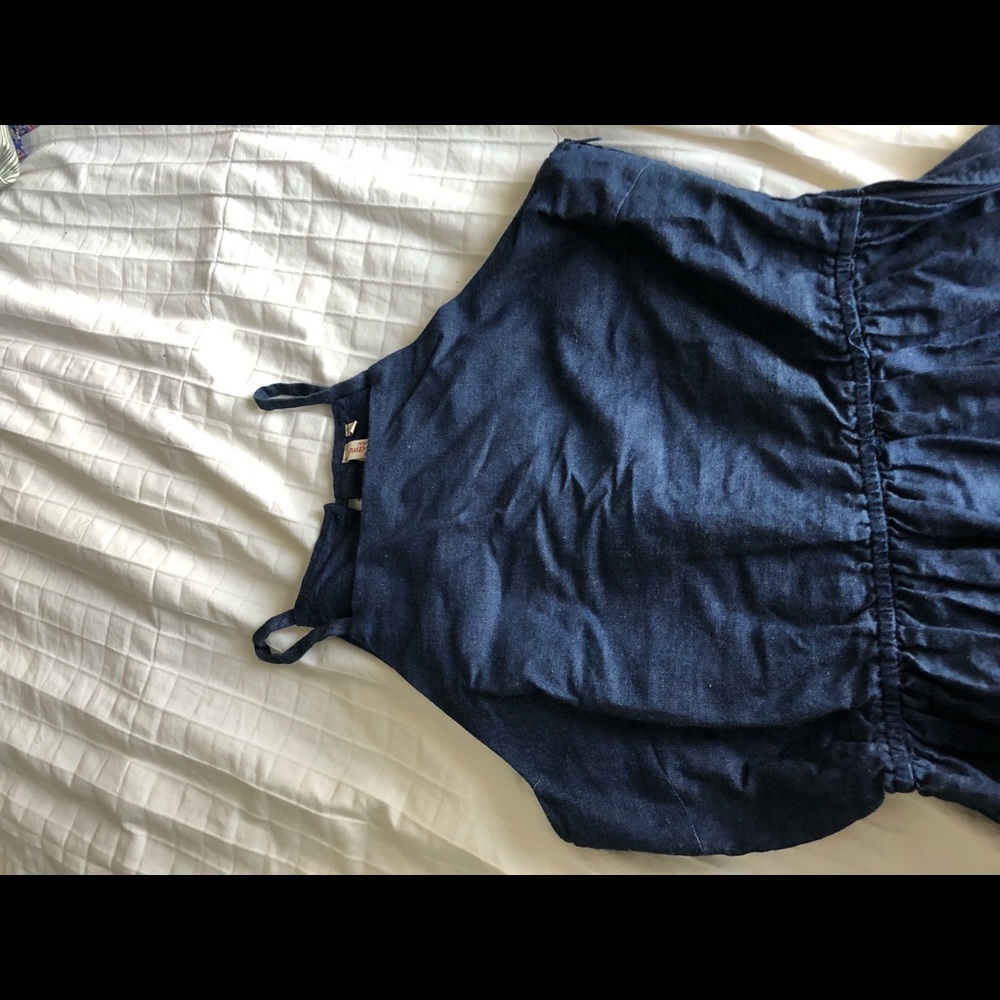 Blue jean embroidered halter top dress - Picture 4 of 6